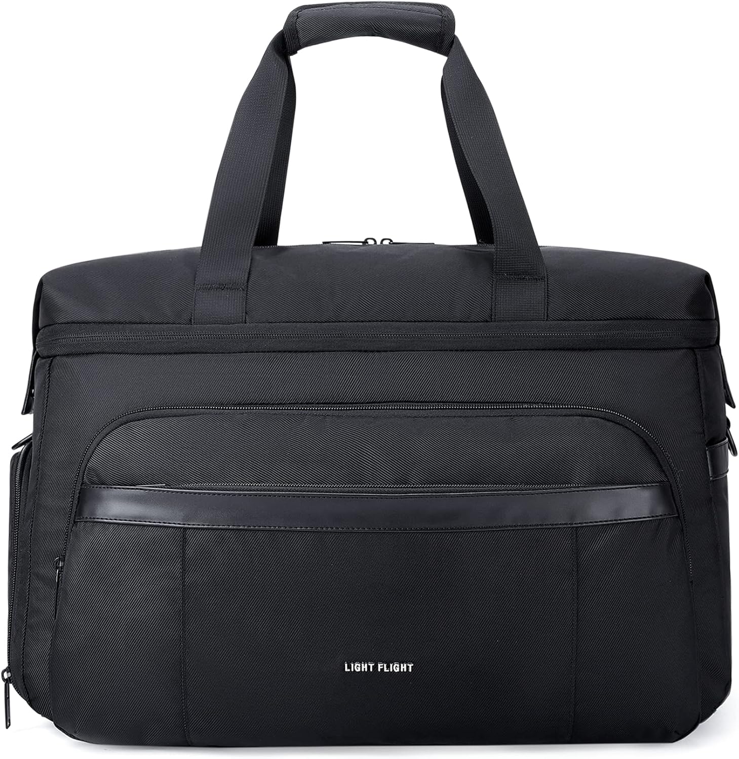 Duffle Bag for Travel, LIGHT FLIGHT 55L Expandable Travel Duffel Bags with Shoe Compartment,Carry On Weekender Overnight Bags for Men,Black