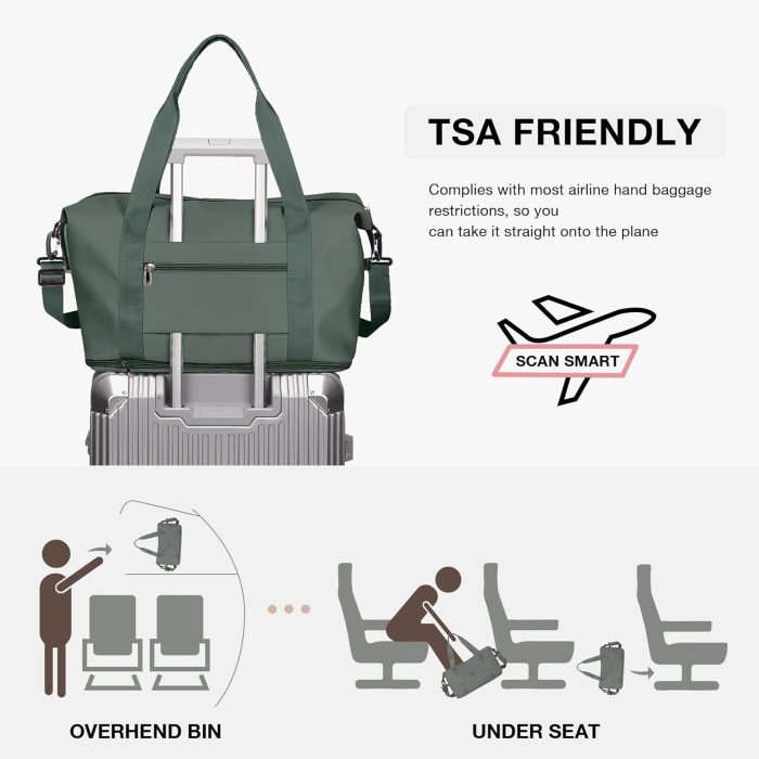Travel Duffel Bag, Sports Tote Gym Bag, Shoulder Weekender Overnight Bag for Women - Image 3